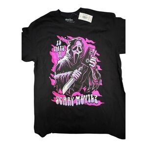 Spencer's Scary Movie Ghost Face Black Tee‎